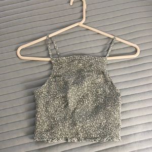 Hollister sage green floral tank top